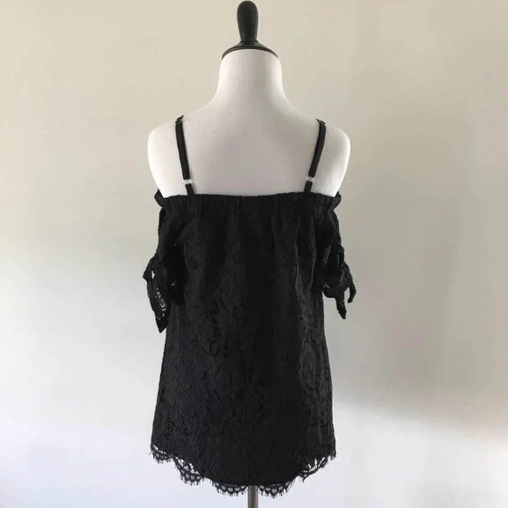 Miss Chievous Black Lace Off-the-Shoulder Top - Medium - Picture 4 of 6